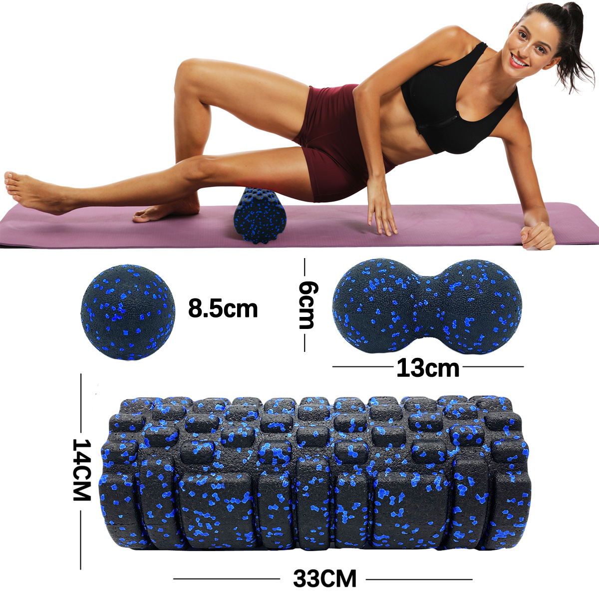 Foam Roller Trigger Point - Ensemble de balles d'arachide de massage