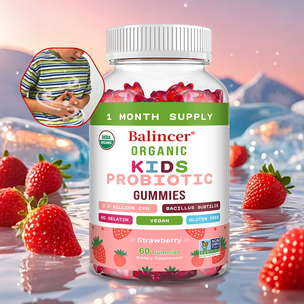 Health Wellness Gummies - Gummies probiotiques biologiques naturelles (fraise), pour