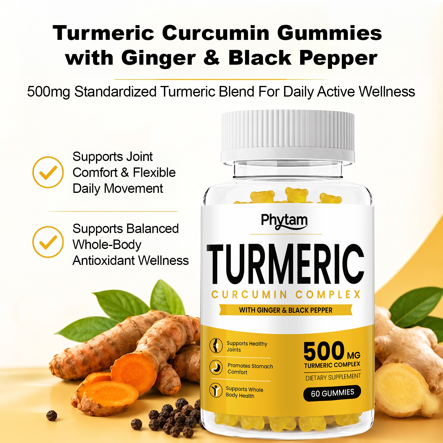 Gommes de curcuma et de curcum - Health Wellness Gummies avis et prix